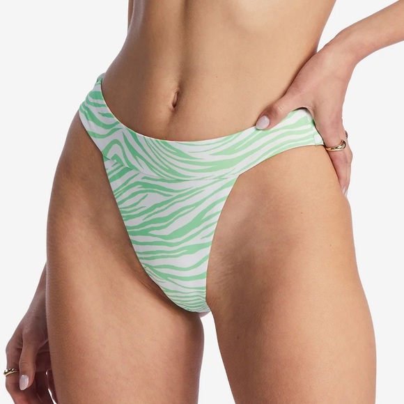 NWT Billabong Lei Low Rev Banded Hike Reversible Bikini Bottoms cheetah zebra - Picture 4 of 9